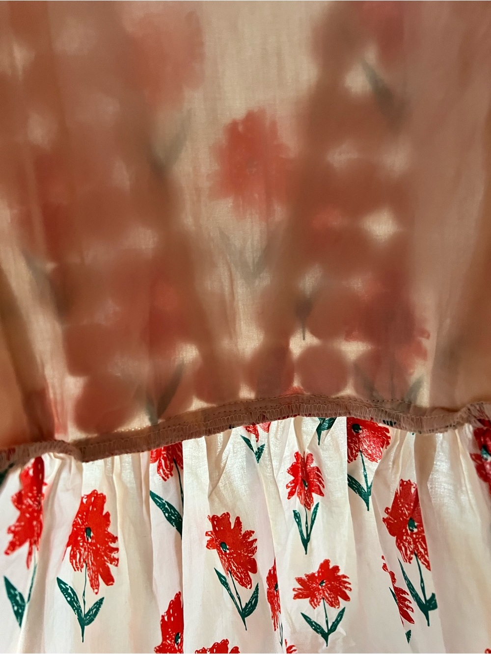 Entro floral ruffle puff sleeve peplum blouse with v neckline and polka dot trim - Picture 8 of 11